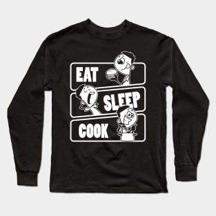 Eat Sleep Cook - Repeat Cooking Chef Culinary Funny Gift print Long Sleeve T-Shirt